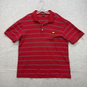 Masters Collection Golf Polo‎ Shirt Mens XL Red Striped Pima Cotton Augusta PGA
